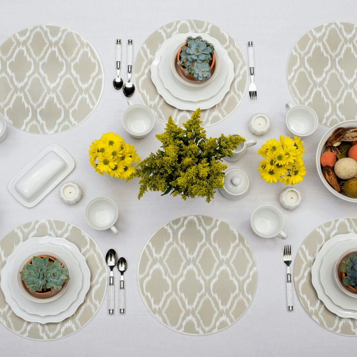 Table Pop Package | 6 Placemats + 18 Dailies® in 3 Prints - TingeDaily